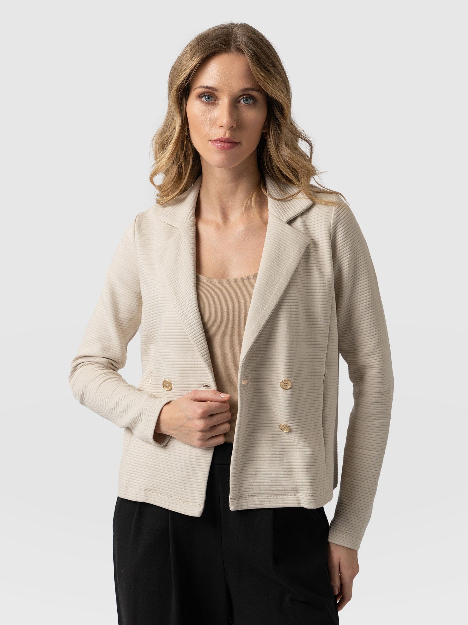 Rowan Jacket Light Beige Ottoman - Women's Jackets | Saint + Sofia® EU
